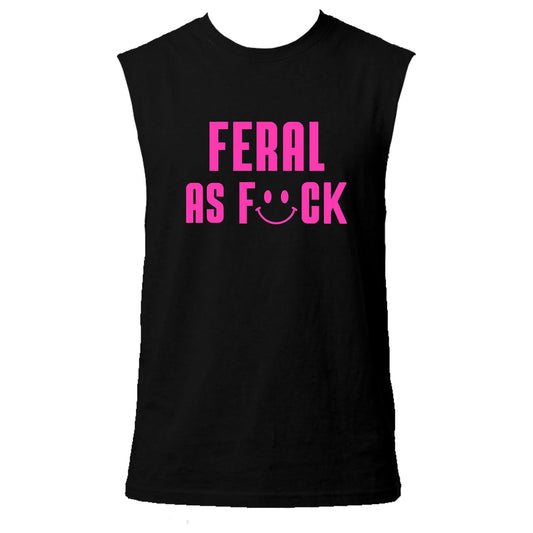 Feral As F#ck Neon UV Reactive Sleeveless Tshirt