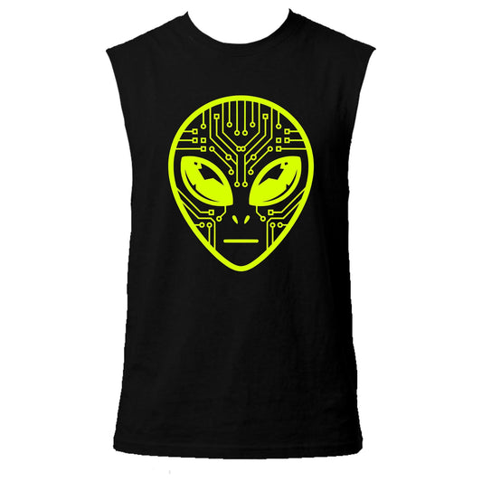 Alien Circuit Neon UV Reactive Sleeveless Tshirt