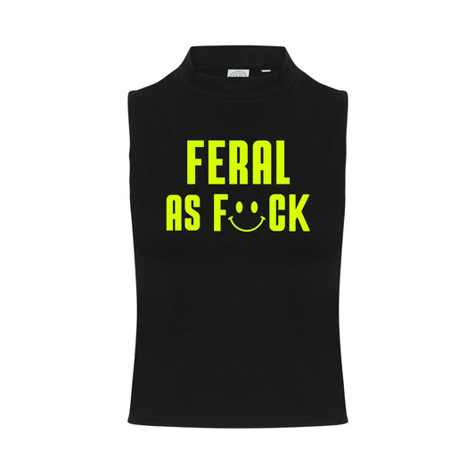 Feral As F#ck Neon UV Reactive Sleeveless Crop
