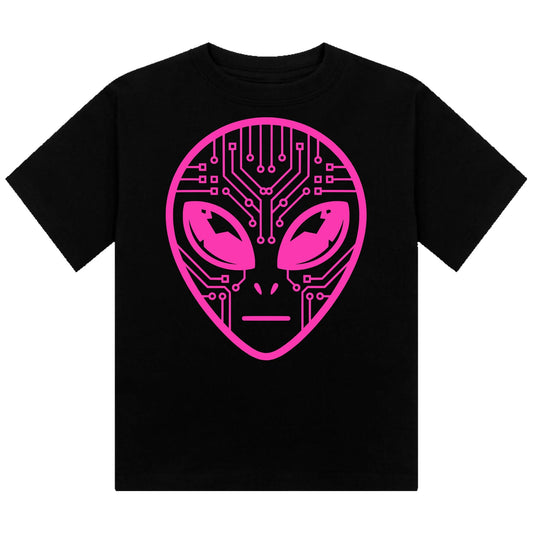 Alien Circuit Neon UV Reactive Cropped Tshirt
