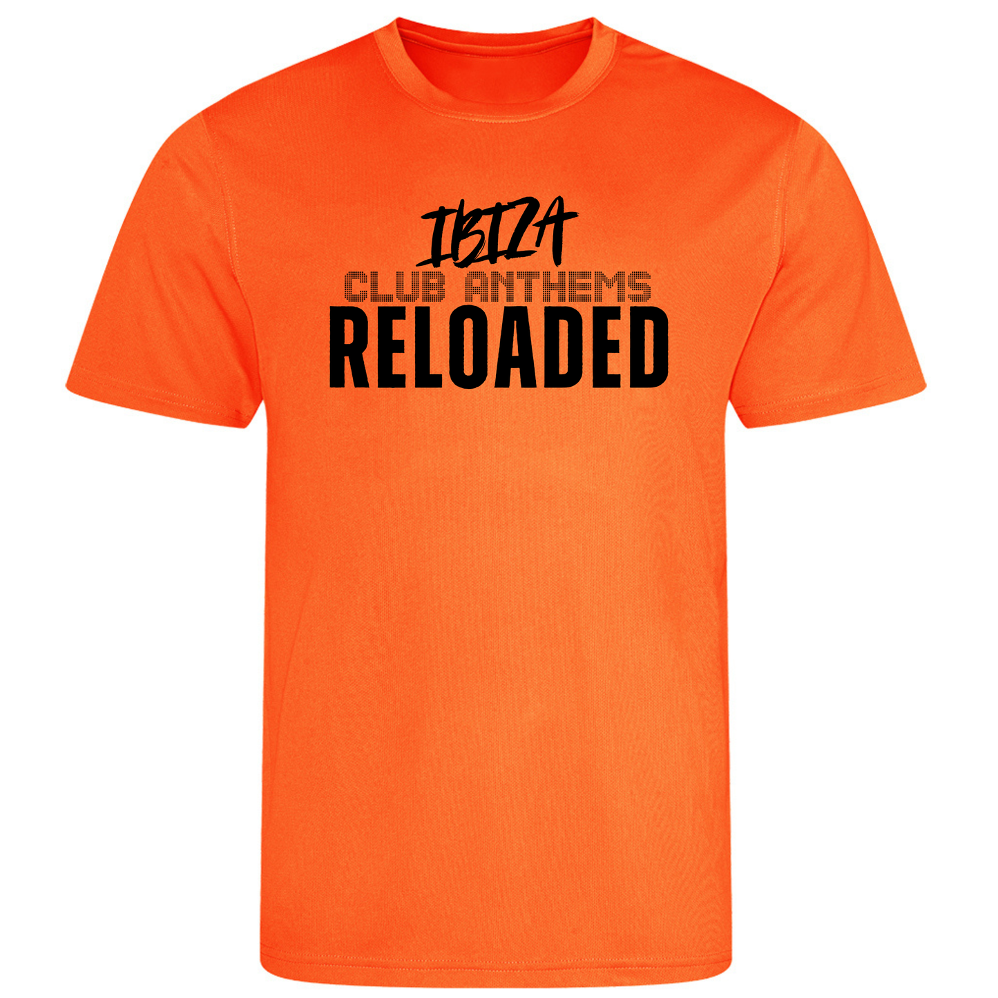 Ibiza Club Anthems Neon UV Reactive Performance Short Sleeved Tshirt