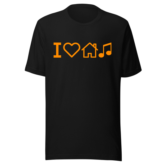 I Love House Music UV Reactive Classic Short Sleeved Tshirt