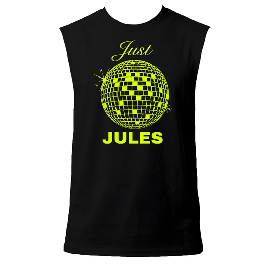 Just Jules Disco Ball Neon UV Reactive Sleeveless Tshirt
