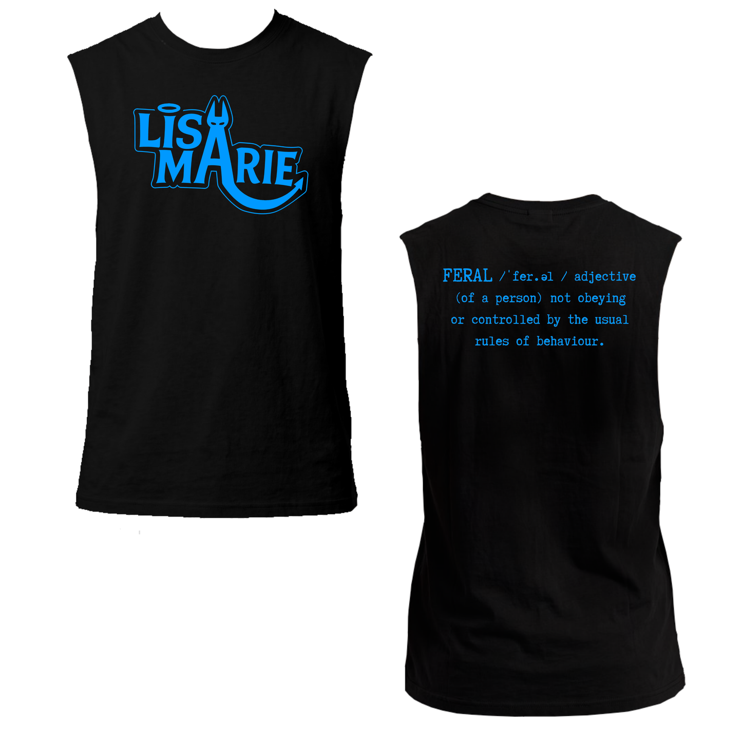 Lisa-Marie Definition of Feral Neon UV Reactive Sleeveless Tshirt