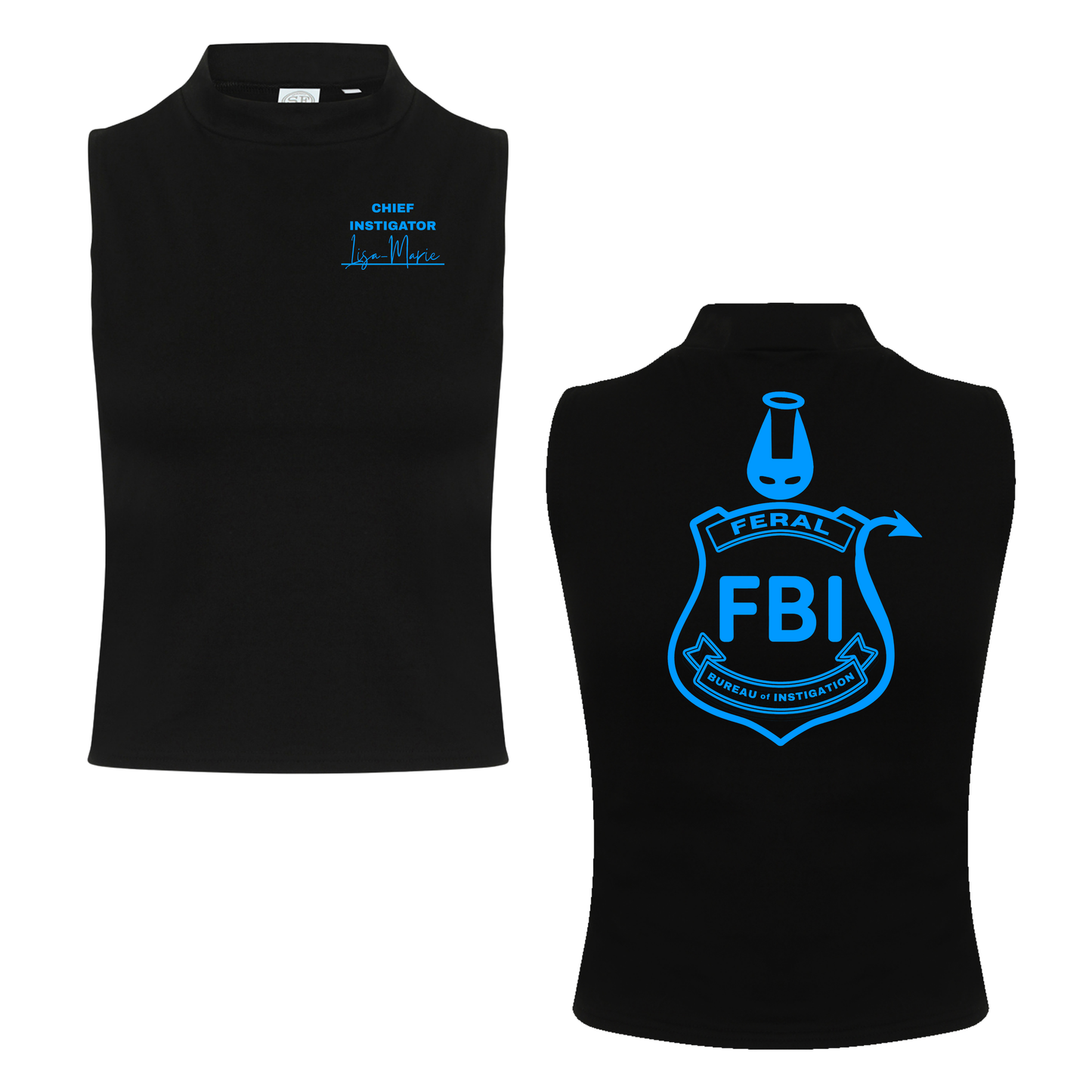 Lisa-Marie FBI Neon UV Reactive Sleeveless Crop
