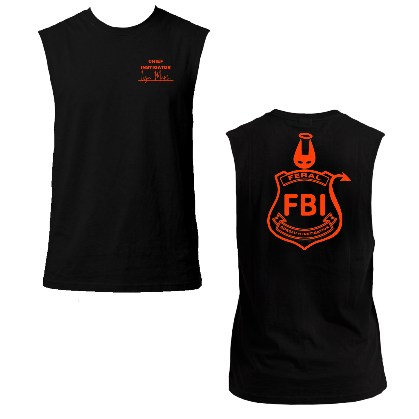 Lisa-Marie FBI Neon UV Reactive Sleeveless Tshirt