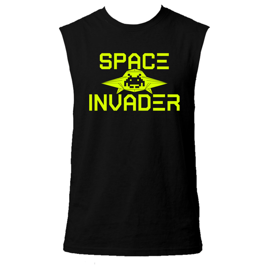 Space Invader Neon UV Reactive Sleeveless Tshirt