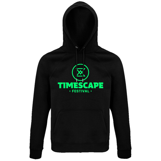 Timescape Neon UV reactive Logo Organic Hoodie