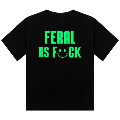 Feral As F#ck Neon UV Reactive Cropped Tshirt