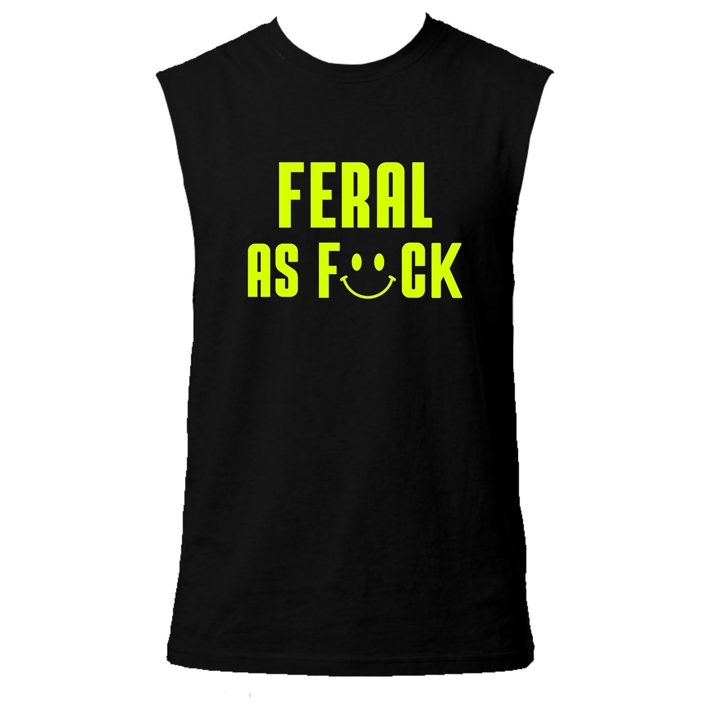 Feral As F#ck Neon UV Reactive Sleeveless Tshirt