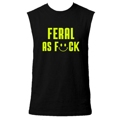 Feral As F#ck Neon UV Reactive Sleeveless Tshirt