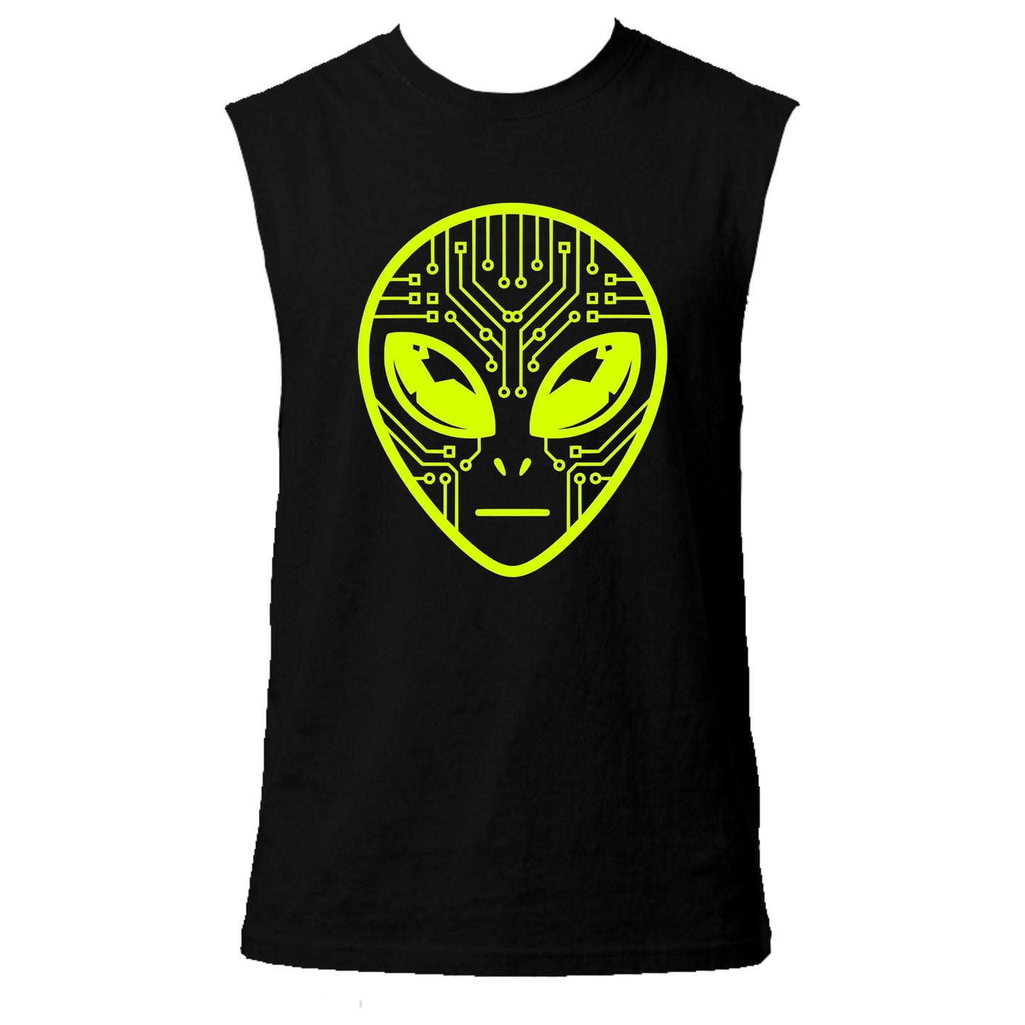 Alien Circuit Neon UV Reactive Sleeveless Tshirt