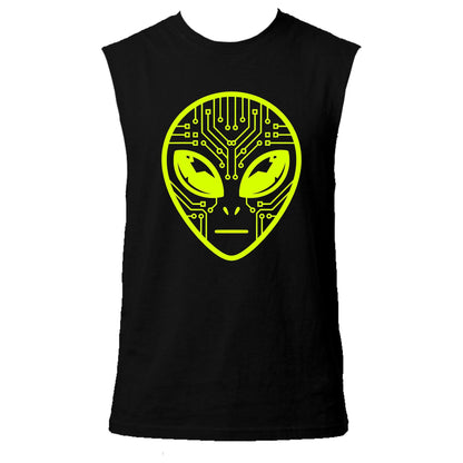 Alien Circuit Neon UV Reactive Sleeveless Tshirt