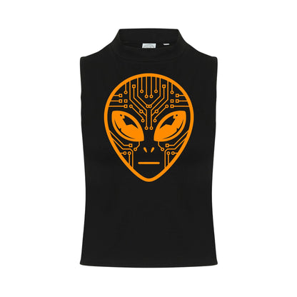 Alien Circuit Neon UV Reactive Sleeveless Crop