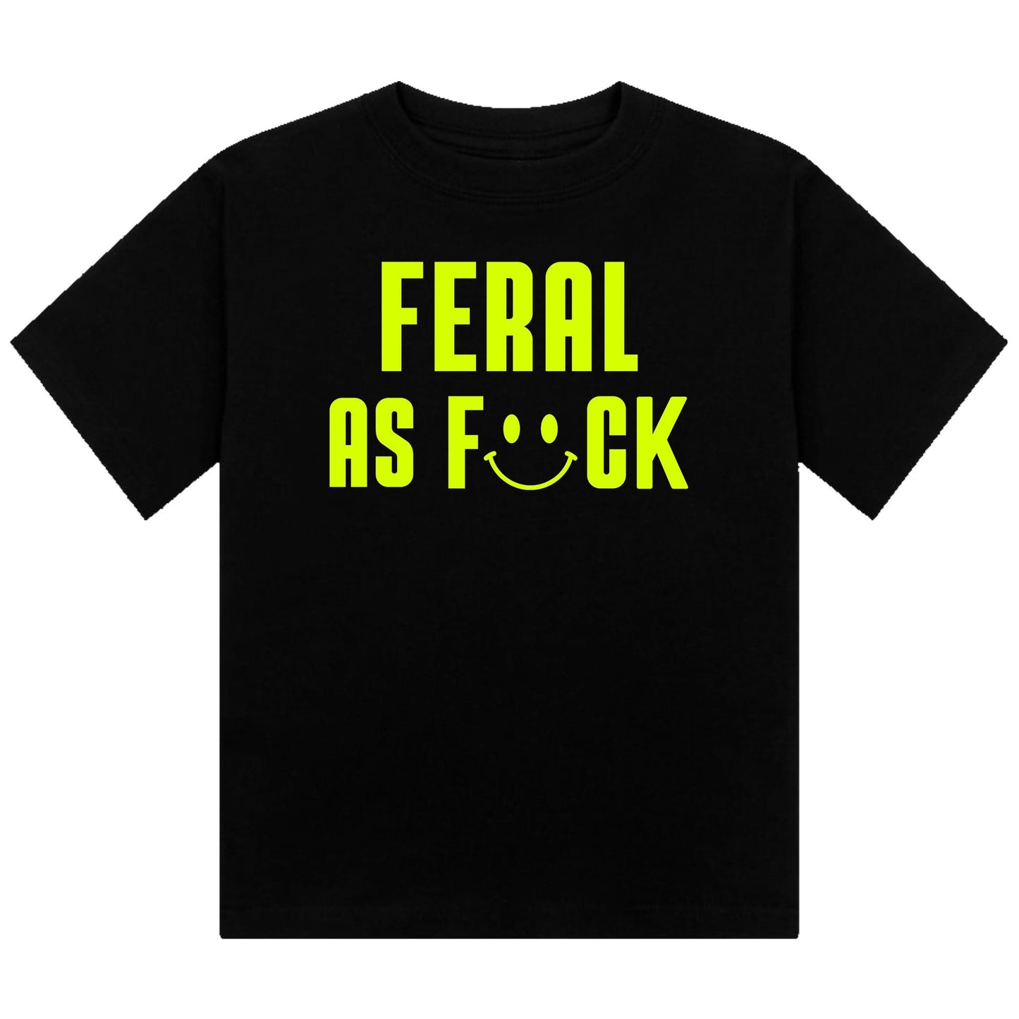 Feral As F#ck Neon UV Reactive Cropped Tshirt