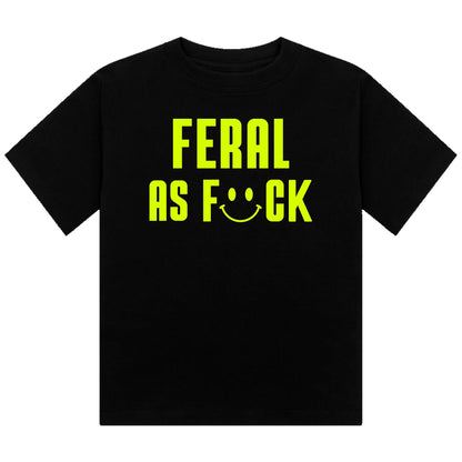 Feral As F#ck Neon UV Reactive Cropped Tshirt