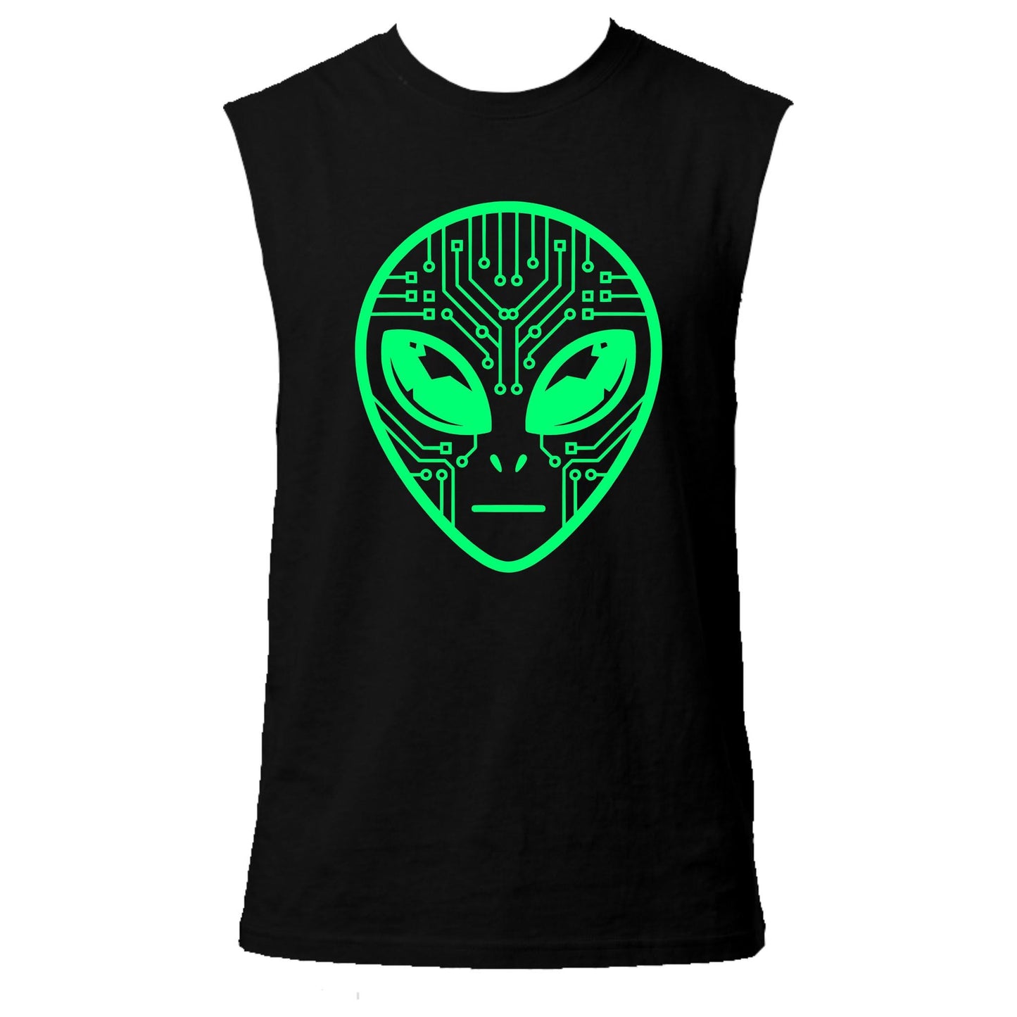 Alien Circuit Neon UV Reactive Sleeveless Tshirt