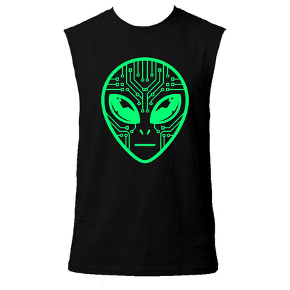 Alien Circuit Neon UV Reactive Sleeveless Tshirt