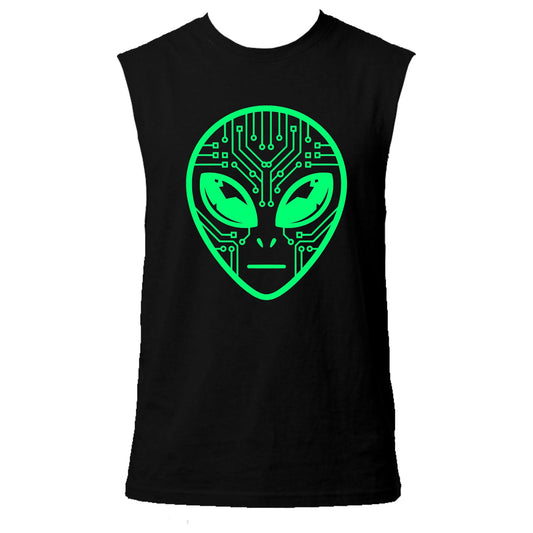 Alien Circuit Neon UV Reactive Sleeveless Tshirt