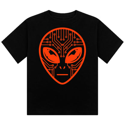 Alien Circuit Neon UV Reactive Cropped Tshirt