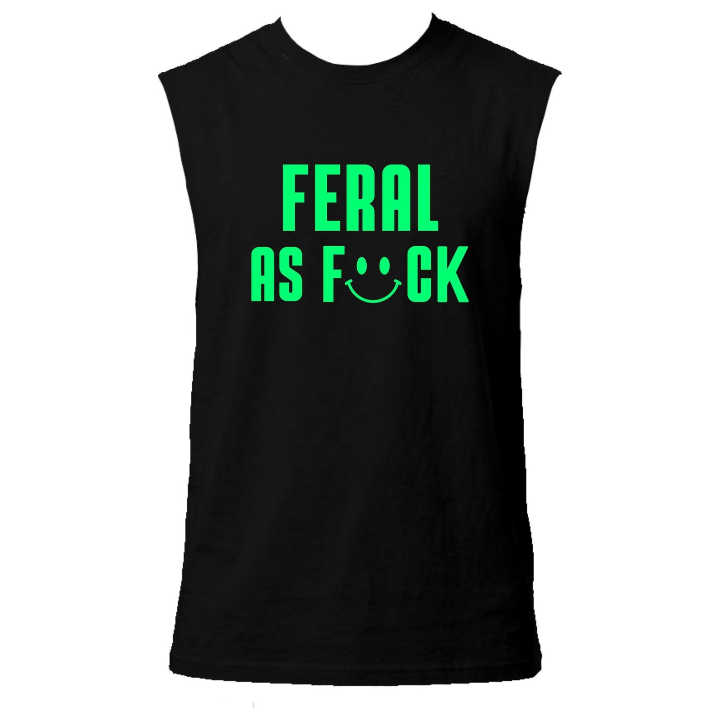 Feral As F#ck Neon UV Reactive Sleeveless Tshirt