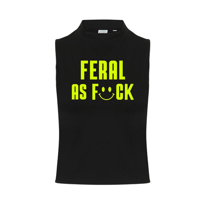 Feral As F#ck Neon UV Reactive Sleeveless Crop