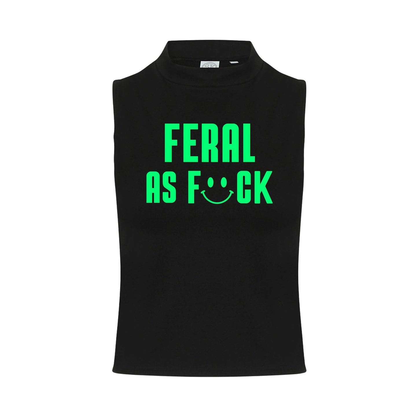 Feral As F#ck Neon UV Reactive Sleeveless Crop