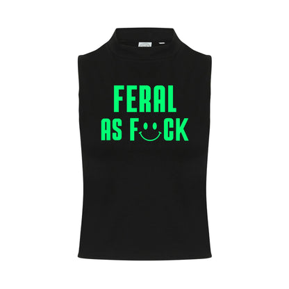 Feral As F#ck Neon UV Reactive Sleeveless Crop