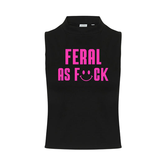Feral As F#ck Neon UV Reactive Sleeveless Crop