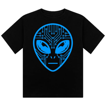 Alien Circuit Neon UV Reactive Cropped Tshirt