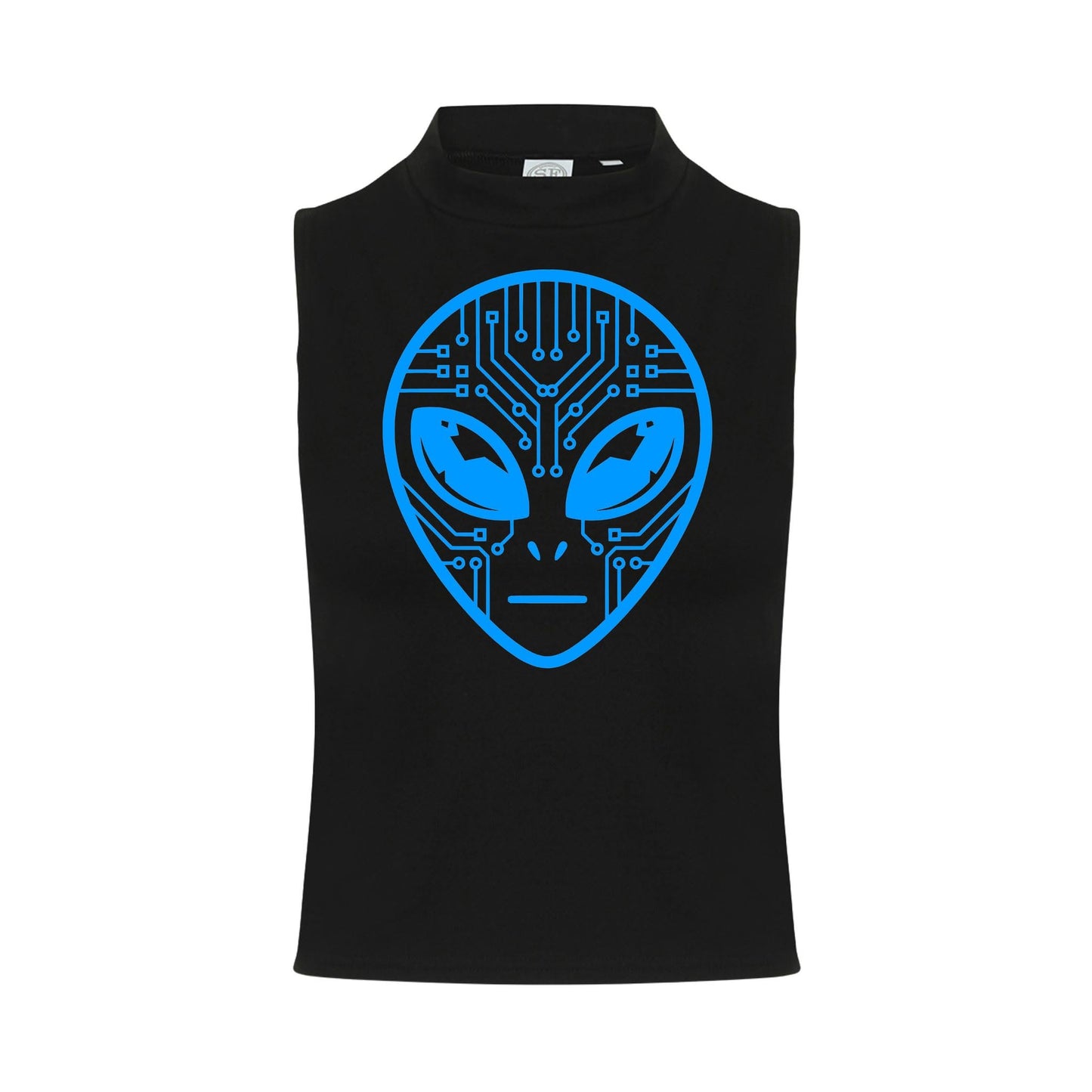 Alien Circuit Neon UV Reactive Sleeveless Crop
