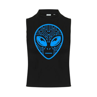 Alien Circuit Neon UV Reactive Sleeveless Crop