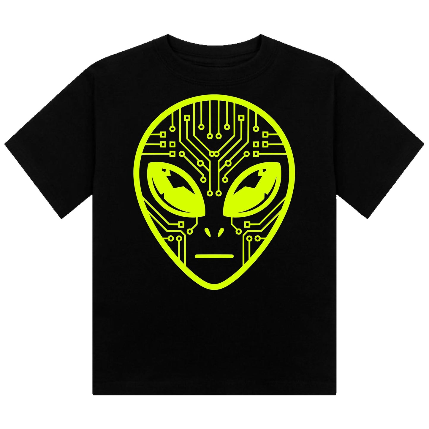 Alien Circuit Neon UV Reactive Cropped Tshirt