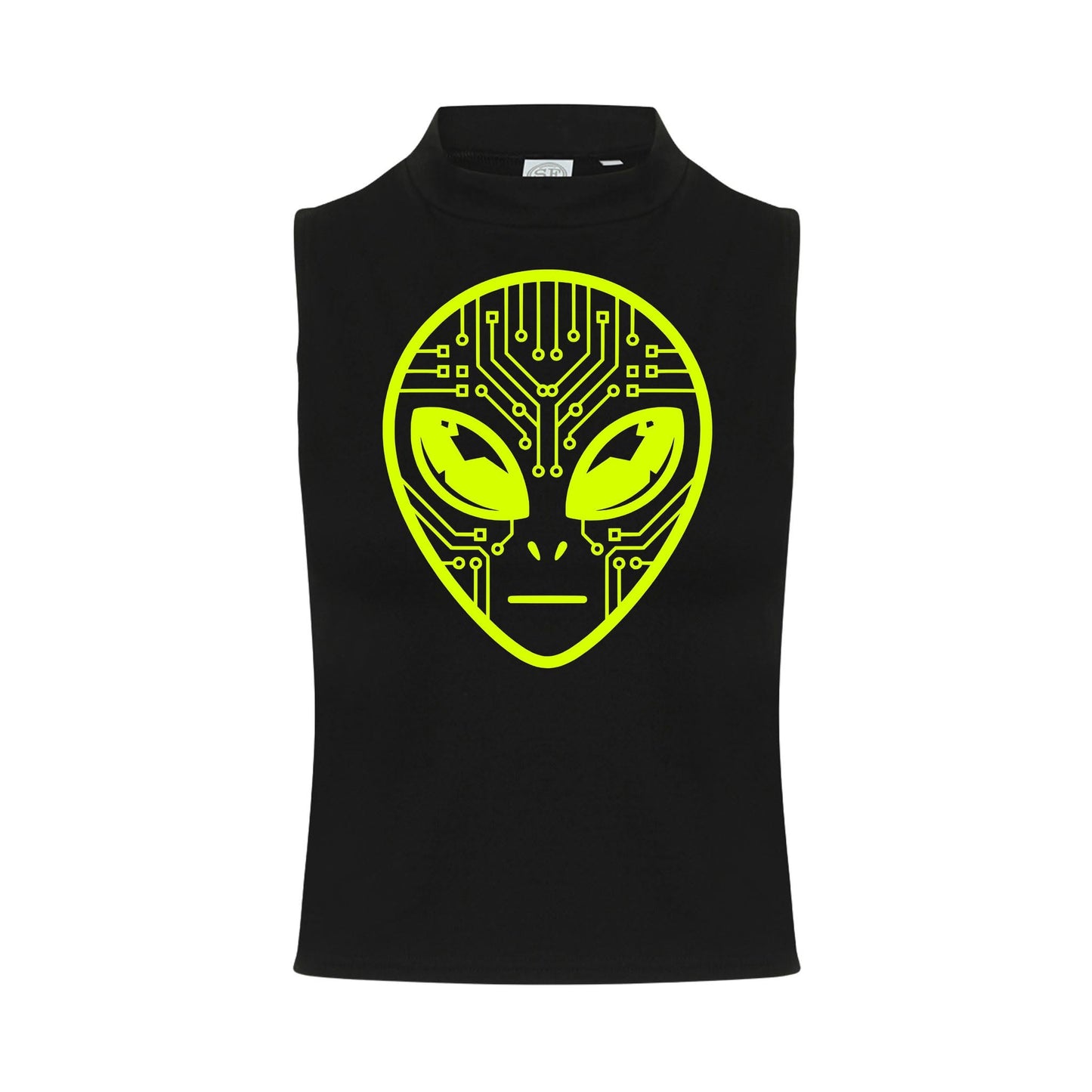 Alien Circuit Neon UV Reactive Sleeveless Crop