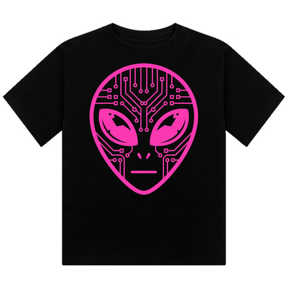 Alien Circuit Neon UV Reactive Cropped Tshirt