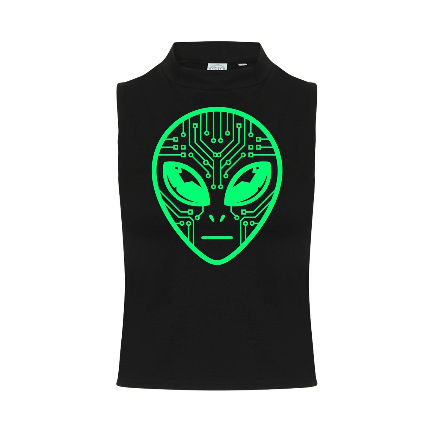 Alien Circuit Neon UV Reactive Sleeveless Crop