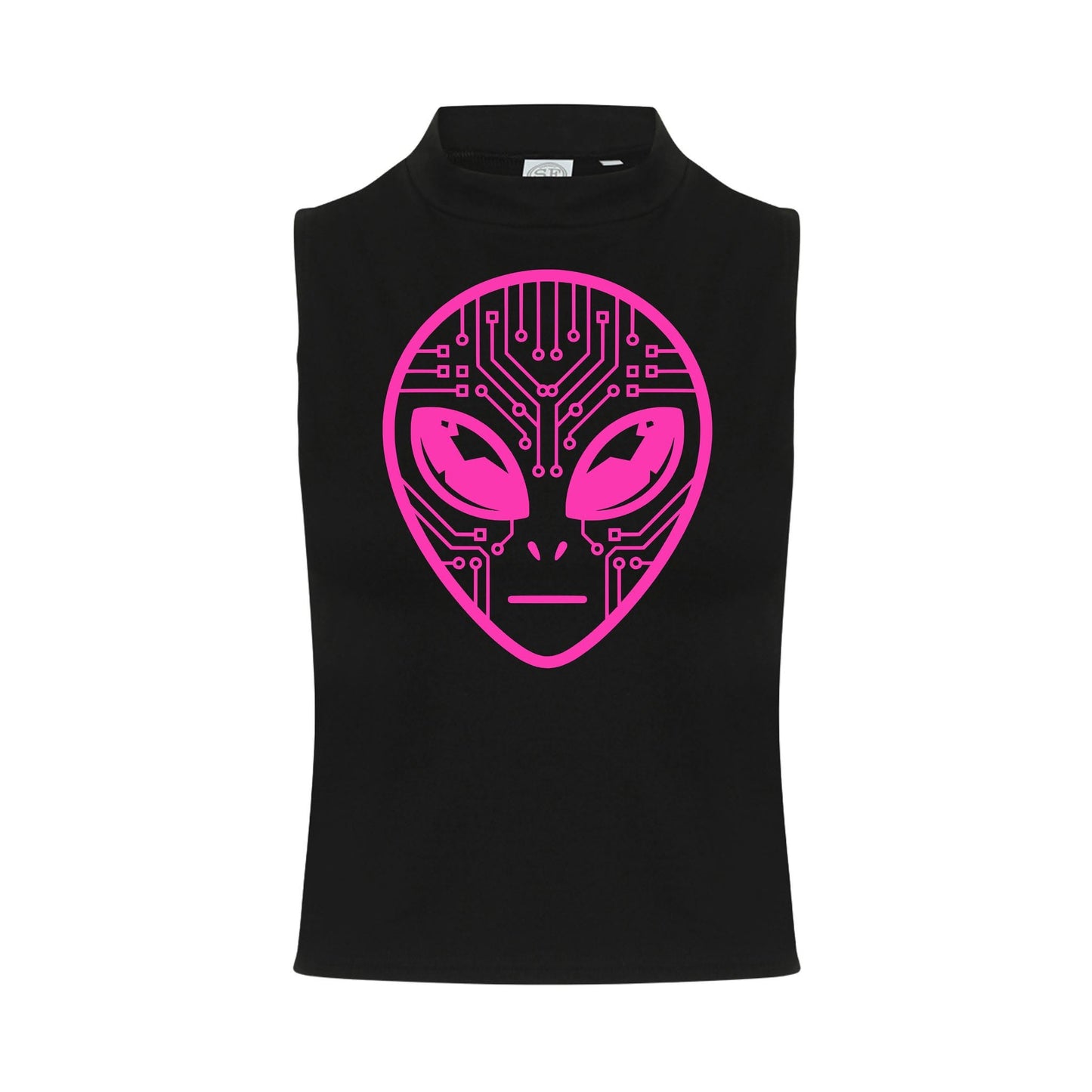 Alien Circuit Neon UV Reactive Sleeveless Crop