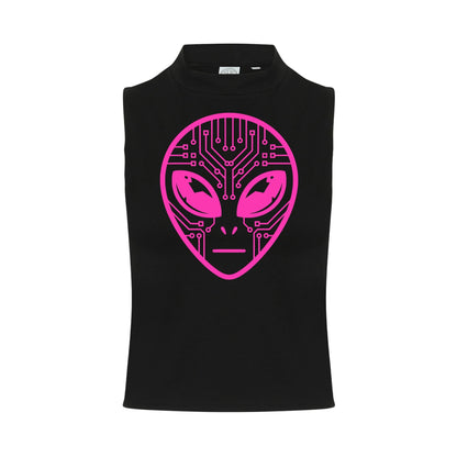 Alien Circuit Neon UV Reactive Sleeveless Crop