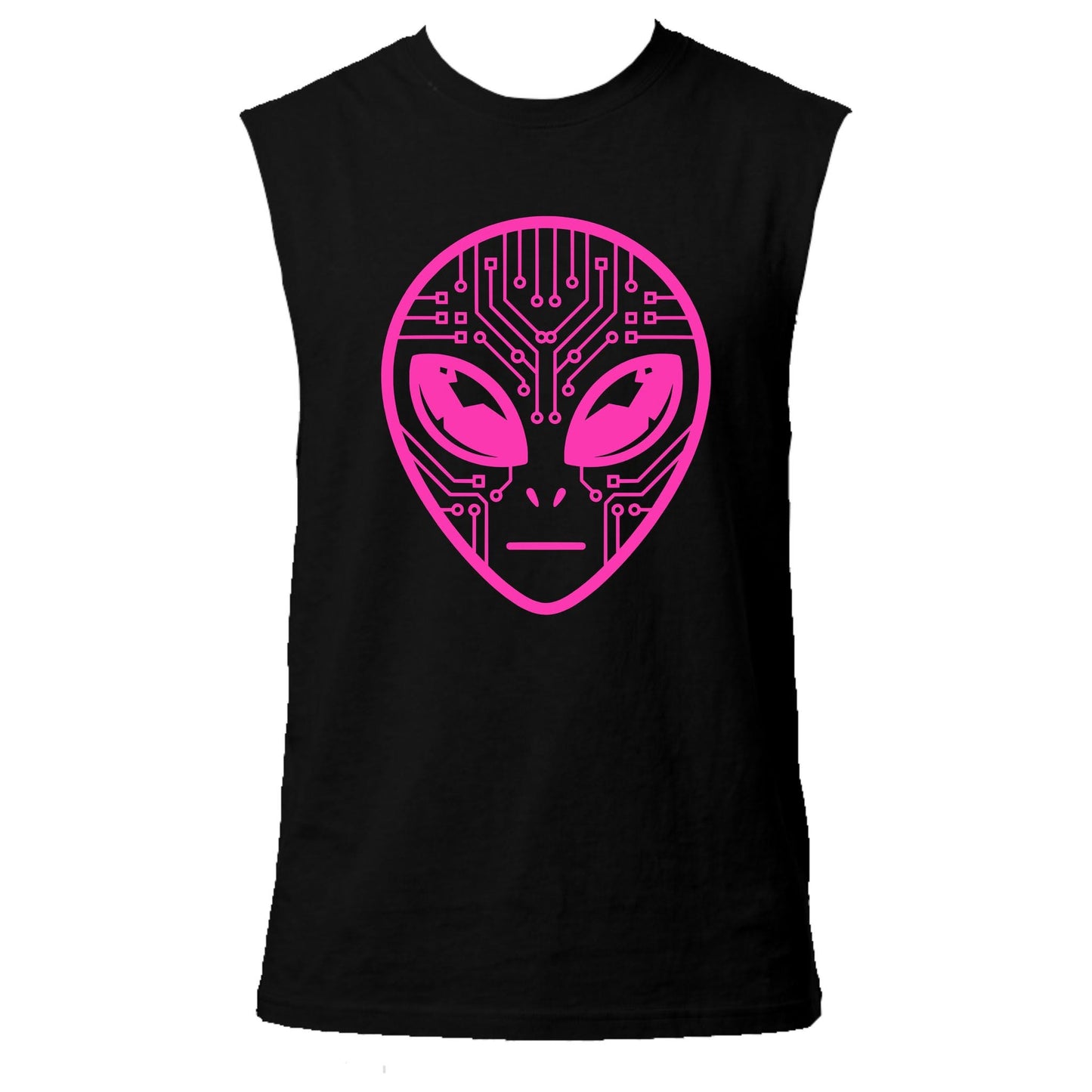 Alien Circuit Neon UV Reactive Sleeveless Tshirt