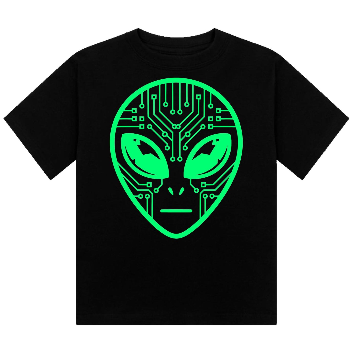 Alien Circuit Neon UV Reactive Cropped Tshirt
