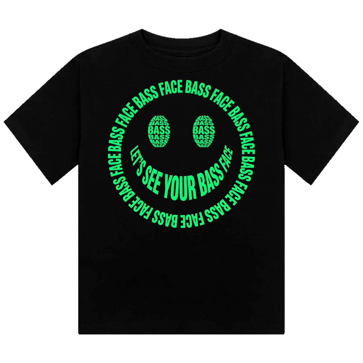 Bass Face Neon UV Reactive Cropped Tshirt