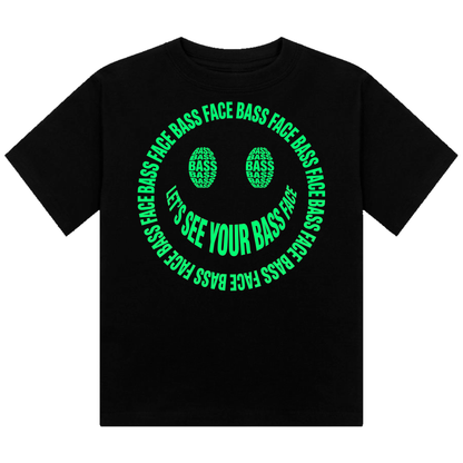 Bass Face Neon UV Reactive Cropped Tshirt
