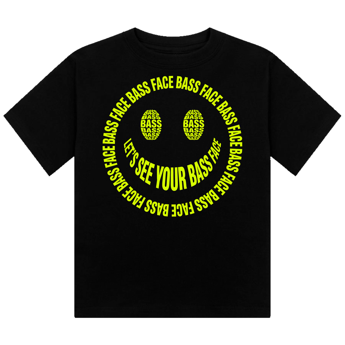 Bass Face Neon UV Reactive Cropped Tshirt