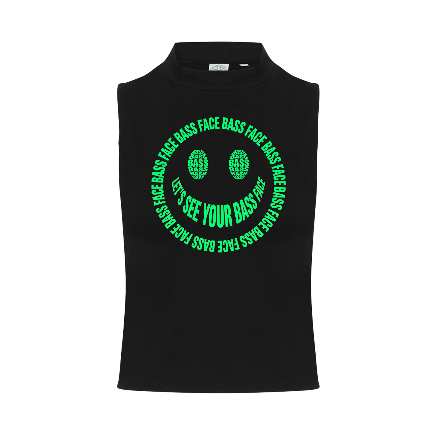 Bass Face Neon UV Reactive Sleeveless Crop