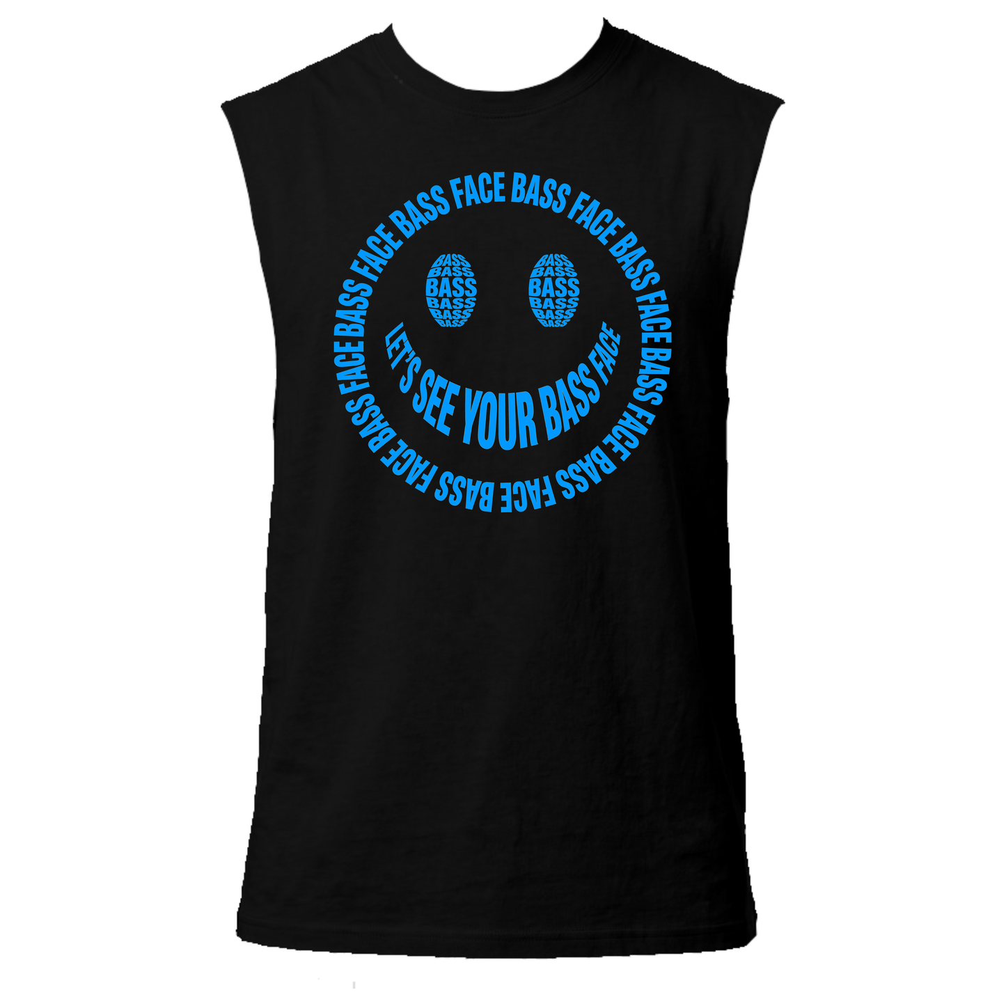 Bass Face Neon UV Reactive Sleeveless Tshirt