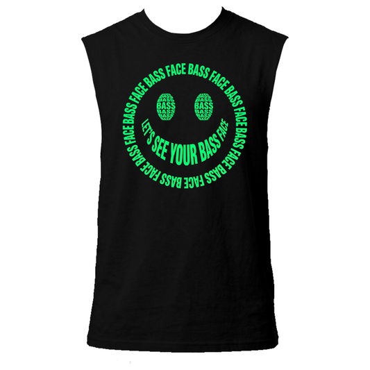 Bass Face Neon UV Reactive Sleeveless Tshirt