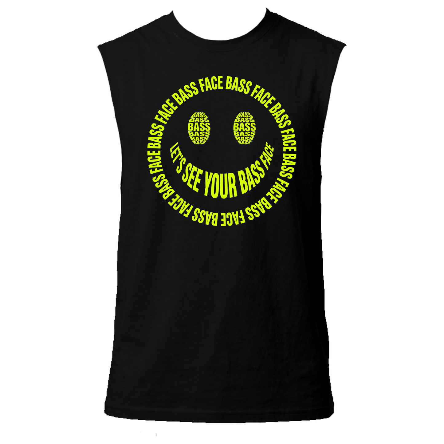 Bass Face Neon UV Reactive Sleeveless Tshirt