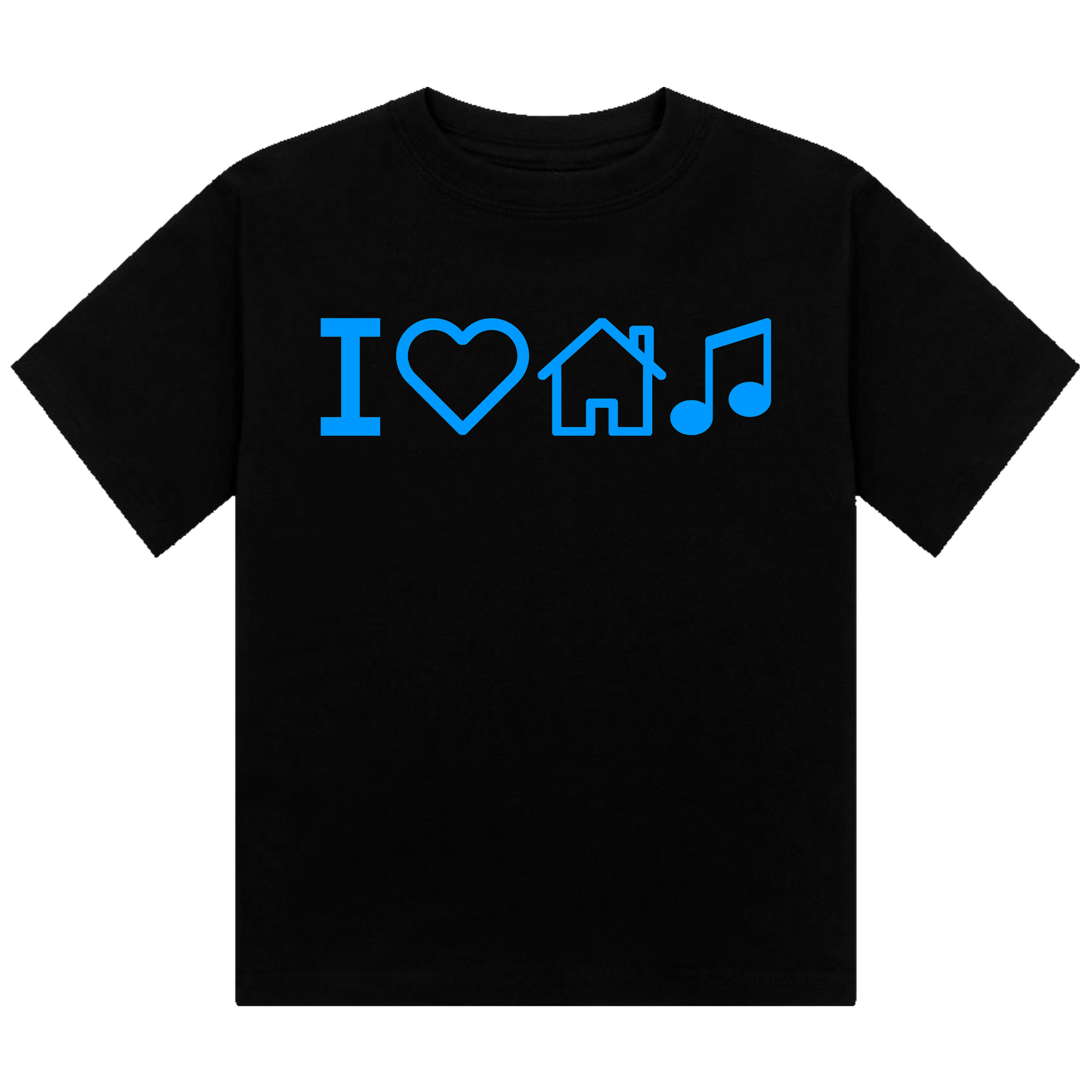 I Love House Music Neon UV Reactive Cropped Tshirt