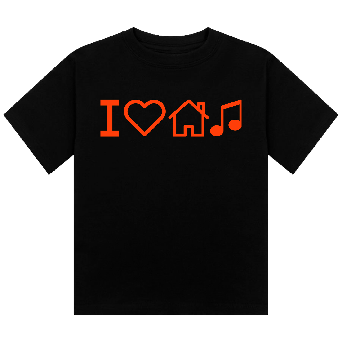 I Love House Music Neon UV Reactive Cropped Tshirt