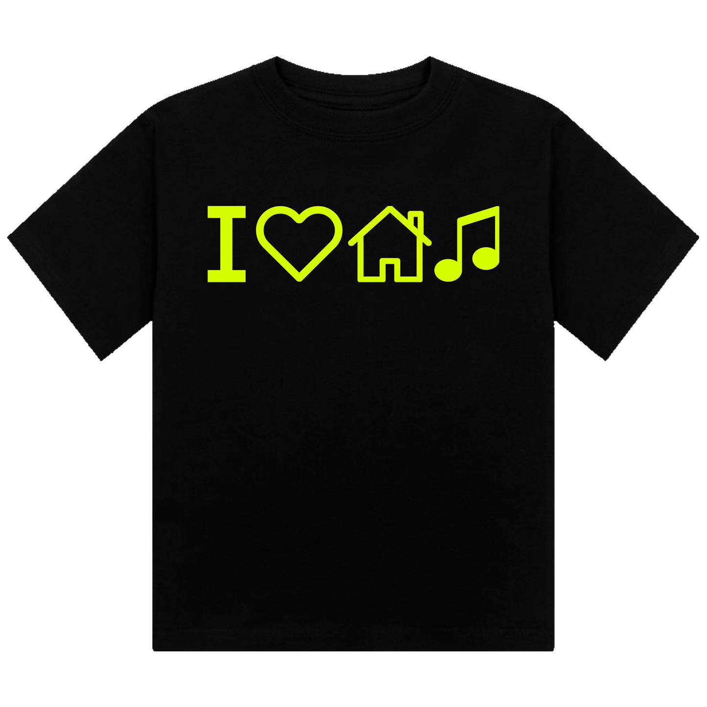 I Love House Music Neon UV Reactive Cropped Tshirt